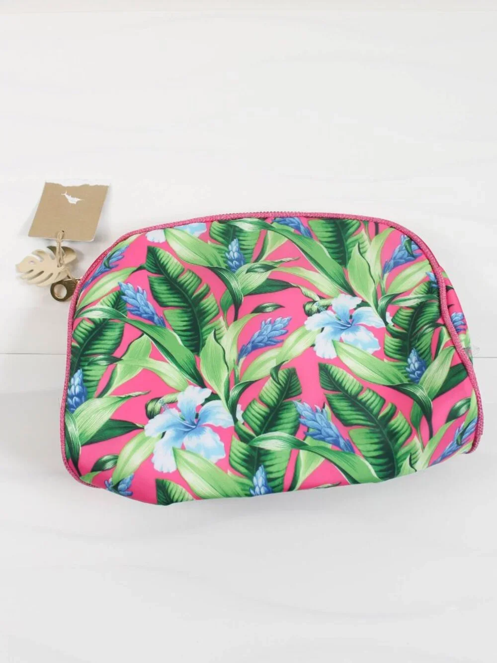 Tommy Bahama NWT Pink Tropical Floral Cosmetic Bag